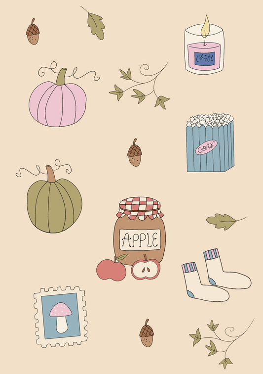 Planche stickers A5 | Pastel Fall